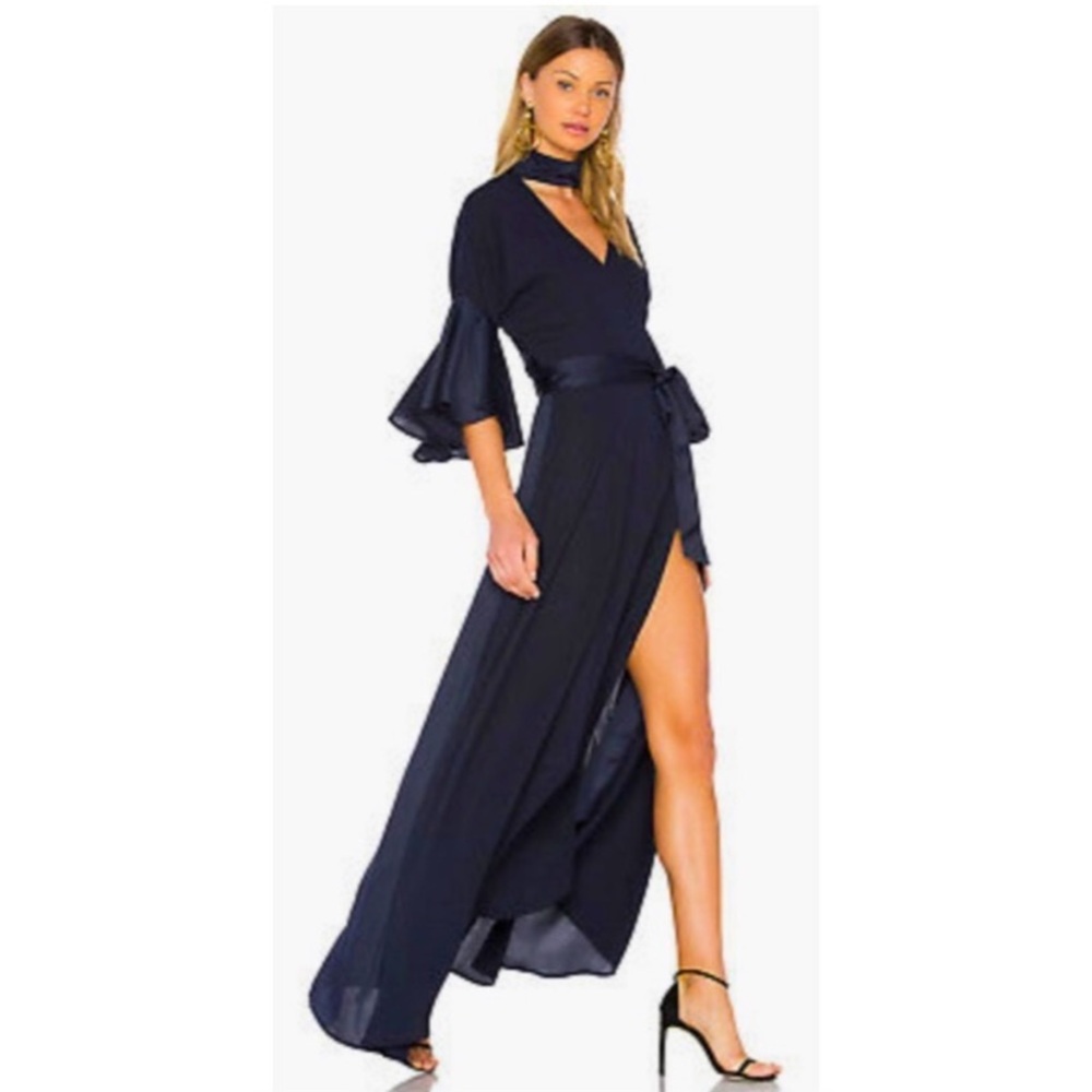 GM Studio Los Angeles Coyote Night Sky Blue Wrap Dress